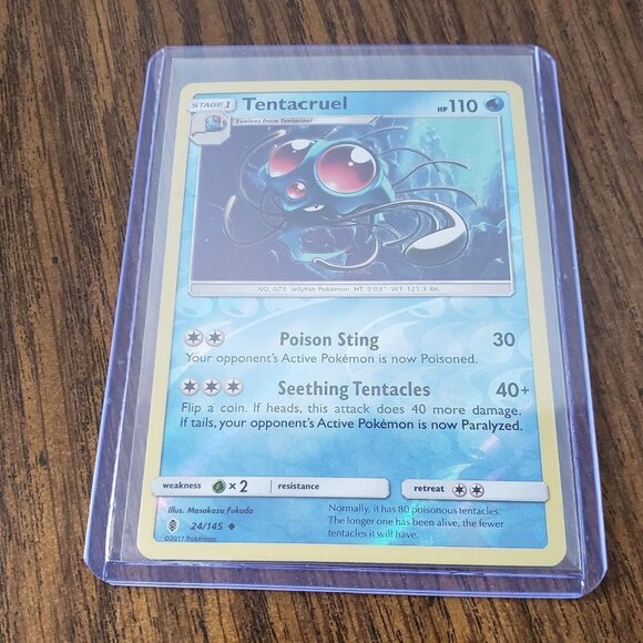 Pokemon Tentacruel 24/145 Reverse Holo SM Guardians Rising - Picture 2 of 3